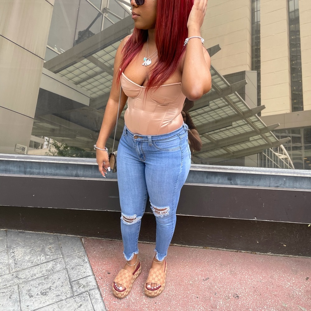 Gold corset fashion nova